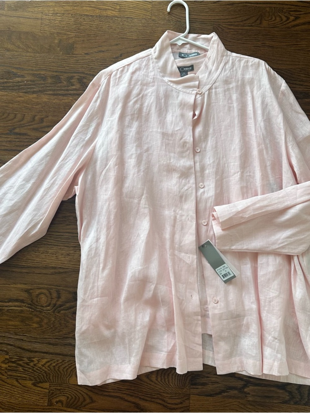 NWT Go Silk Woman Plus Size 3X Pink Linen Twinset Tank & Overshirt Coastal